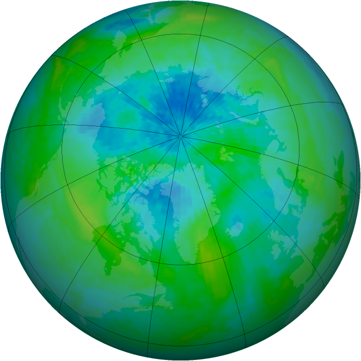 Arctic ozone map for 08 September 2004